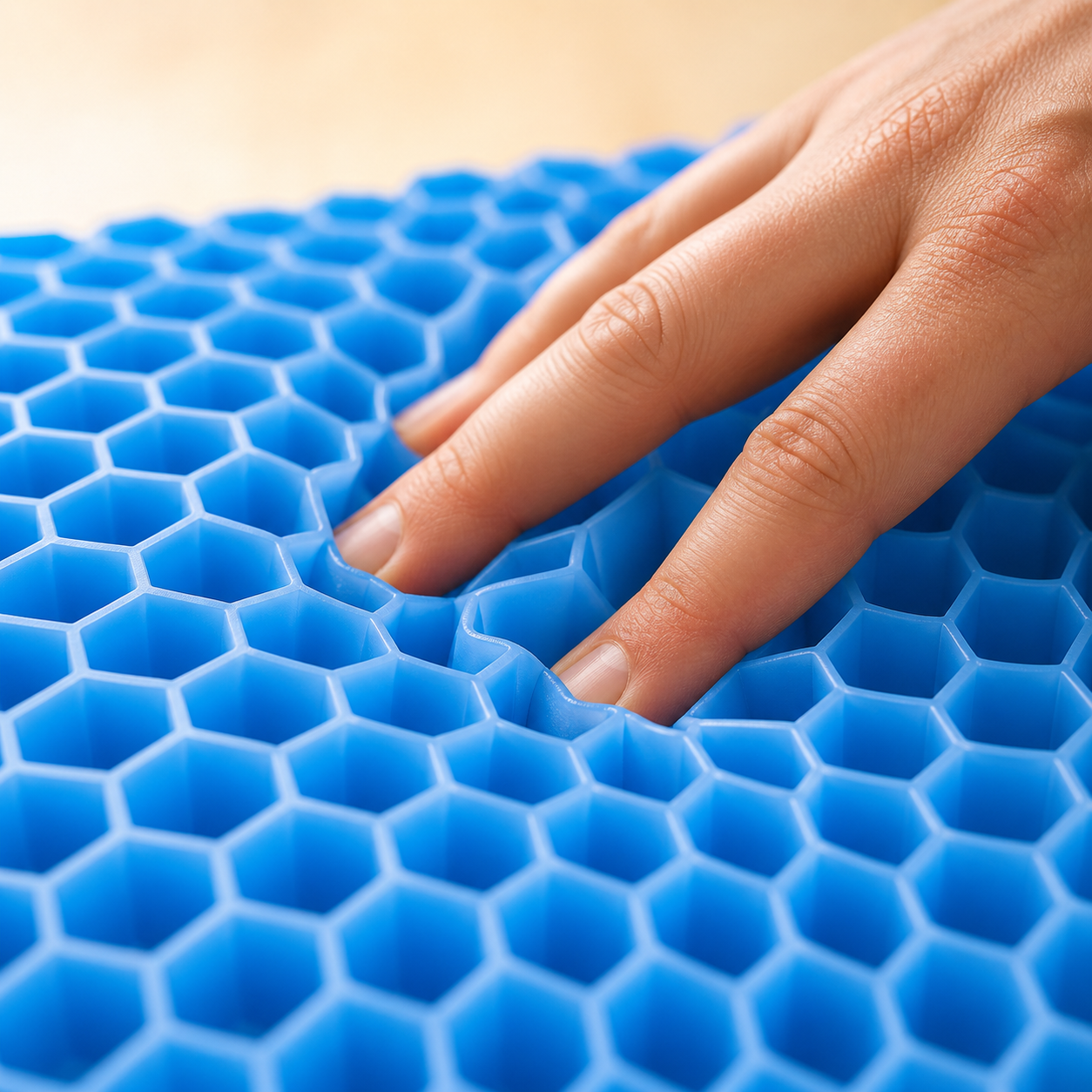 Hand pressing GelRest honeycomb gel columns